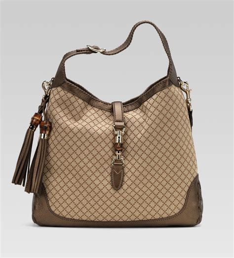 Gucci Diamante Jackie Shoulder Bag 218491 Brown Beige 